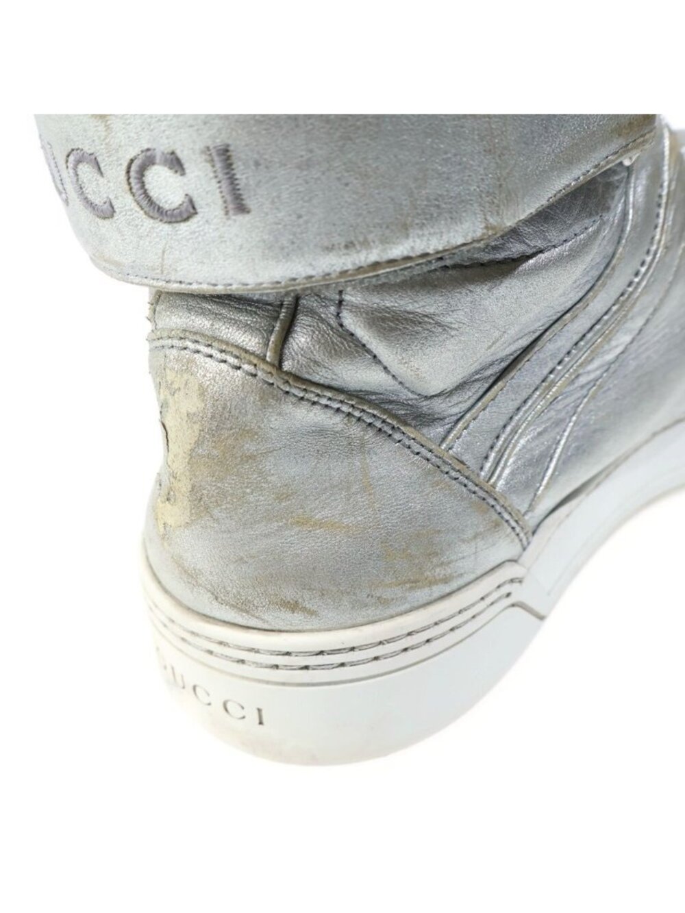 Gucci Logo Embroidery Metallic Cles Lace Up Belt Sneaker - Picture 6 of 6